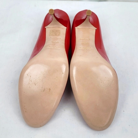Miu Miu Prada Red Patent Stiletto Heels Pumps 38.5 - Picture 9 of 13